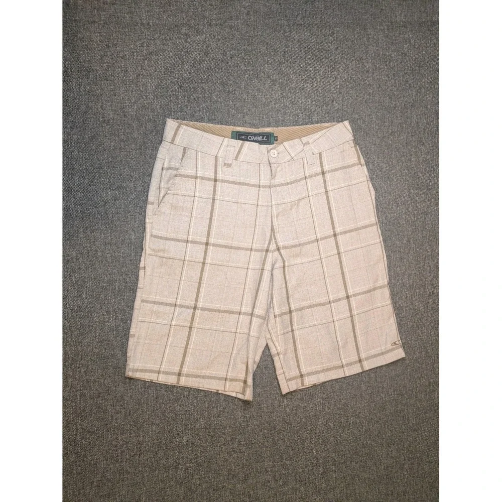Vintage O'neill Preppy Plaid Chino Shorts Mens Sz‎ 32 Pockets Check Surf Wear